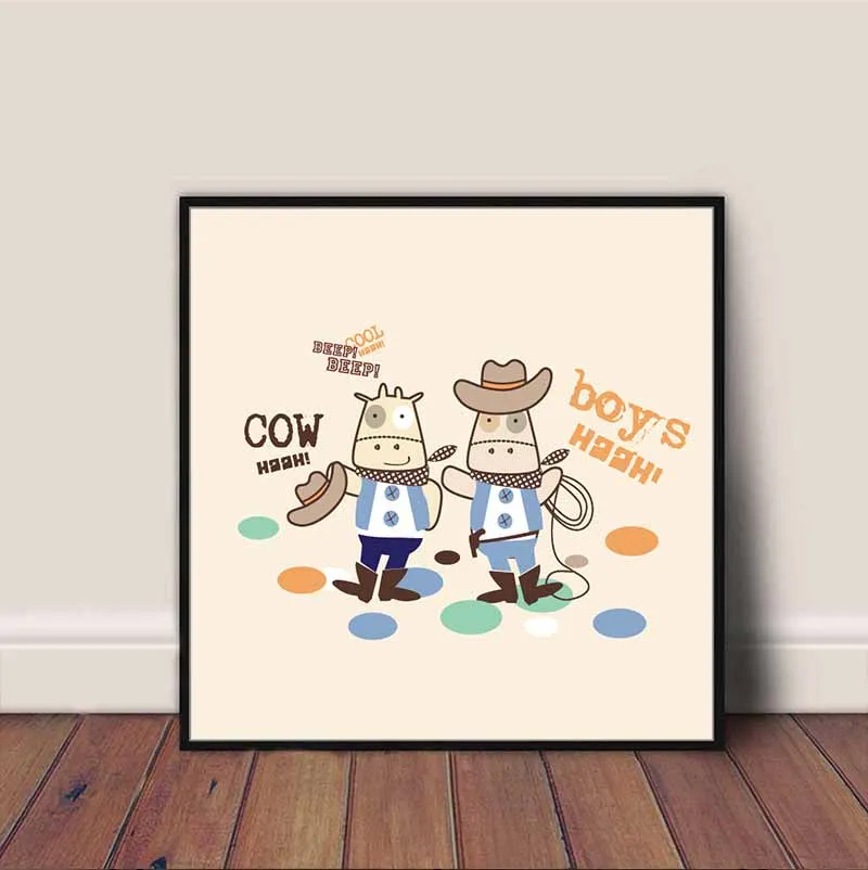 Tranh các loài vật ngộ nghĩnh treo phòng trẻ em