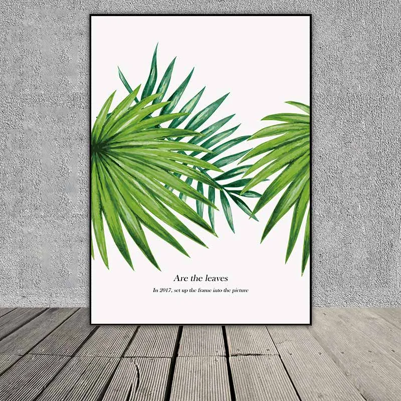 Tranh lá cây kết hợp chữ