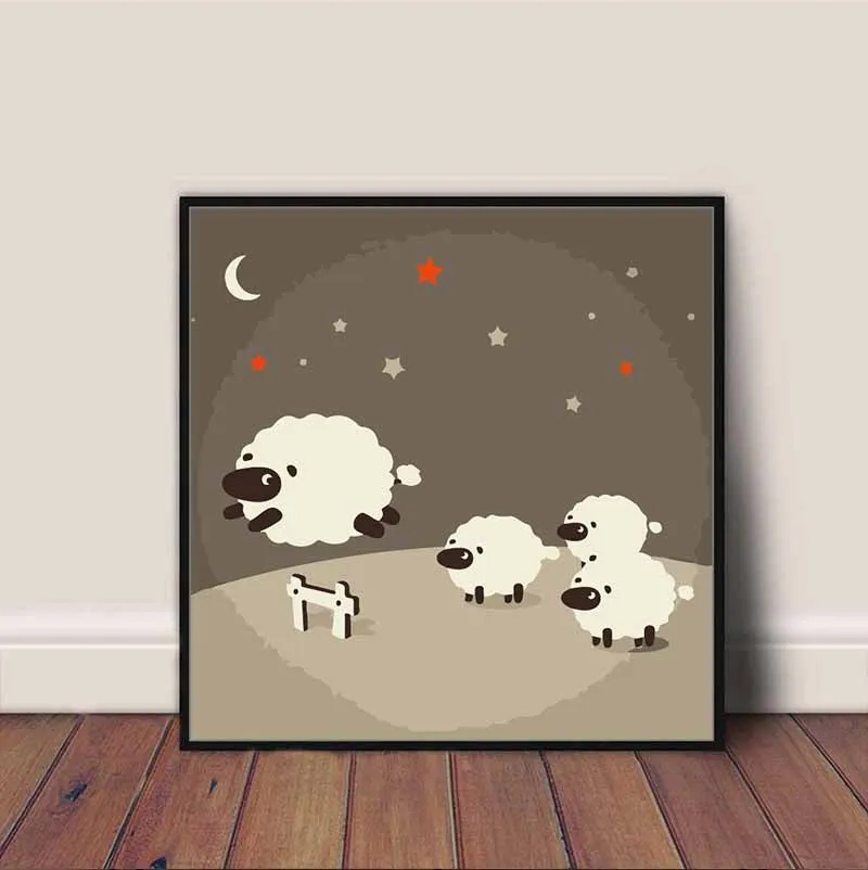 Tranh các loài vật ngộ nghĩnh treo phòng trẻ em