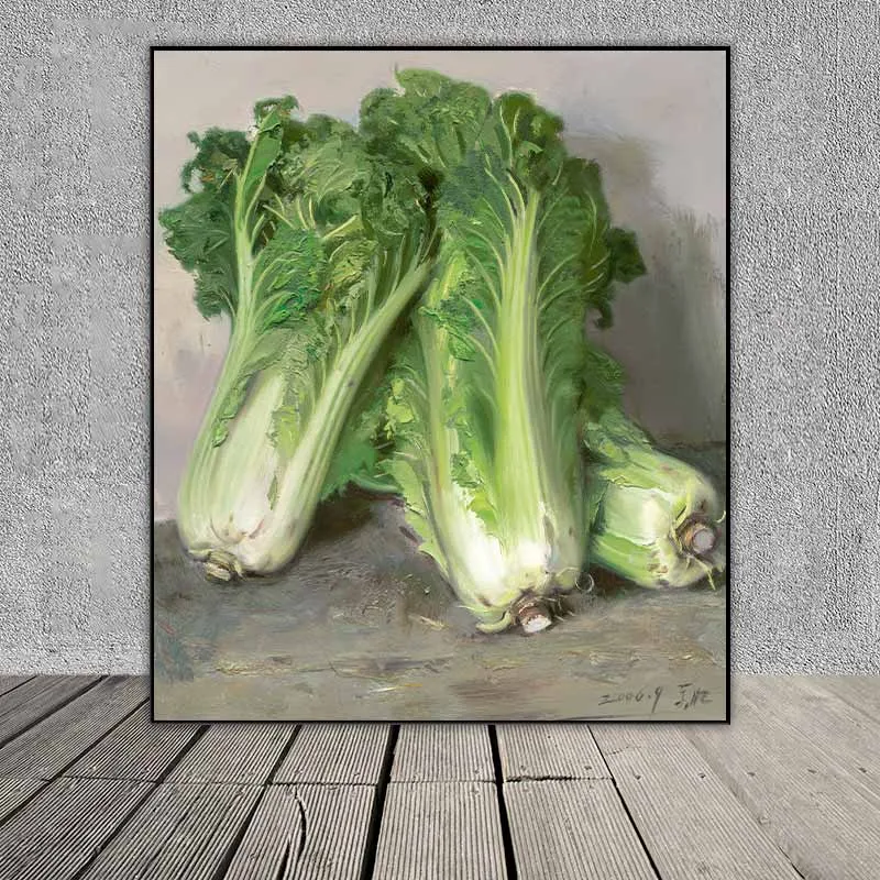 Tranh in tĩnh vật bắp cải của họa sĩ Xin Dongwang