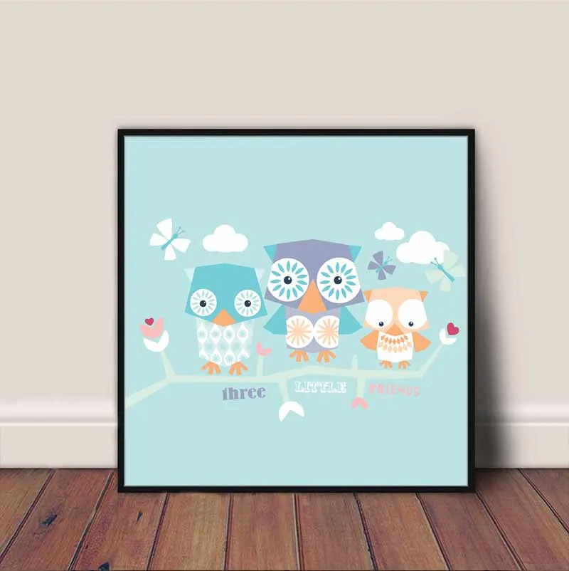 Tranh các loài vật ngộ nghĩnh treo phòng trẻ em