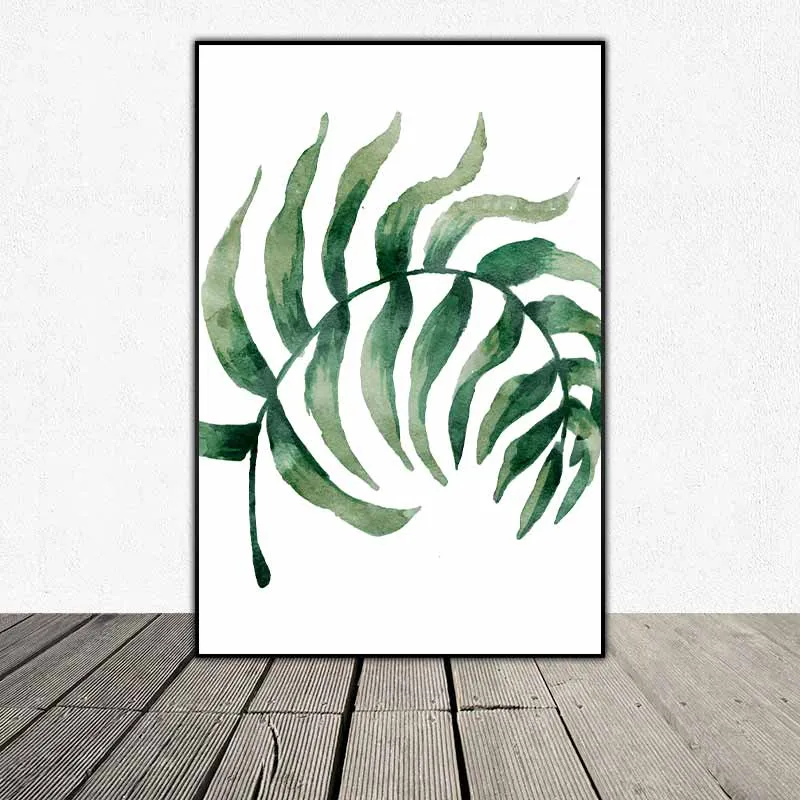 Tranh lá cây xanh tối giản, lấy cảm hứng từ Jacob van Campen, tranh màu nước châu Âu hiện đại