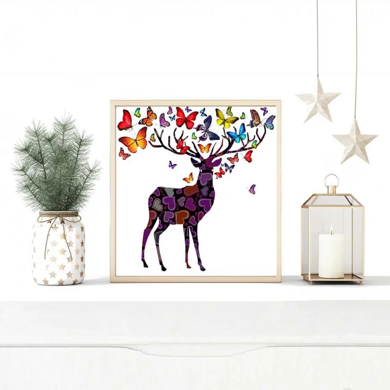 Tranh sừng nai hươu trừu tượng