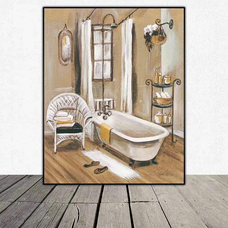 Bản in tranh vẽ phòng tắm của họa sĩ Silvia Vassileva