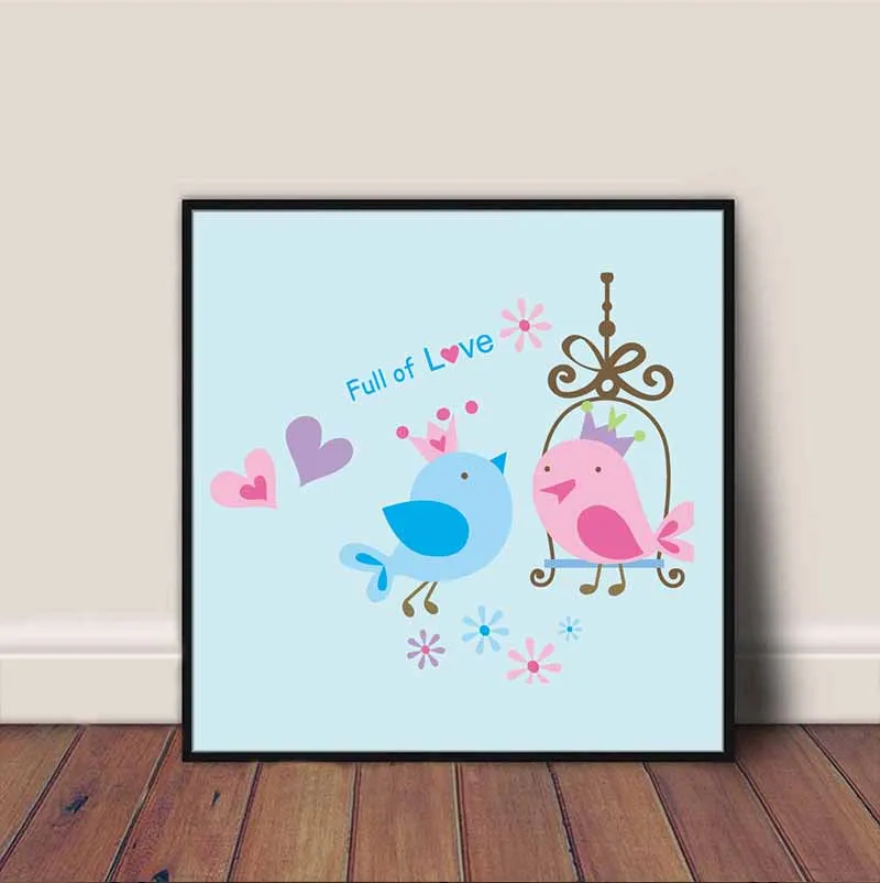 Tranh các loài vật ngộ nghĩnh treo phòng trẻ em