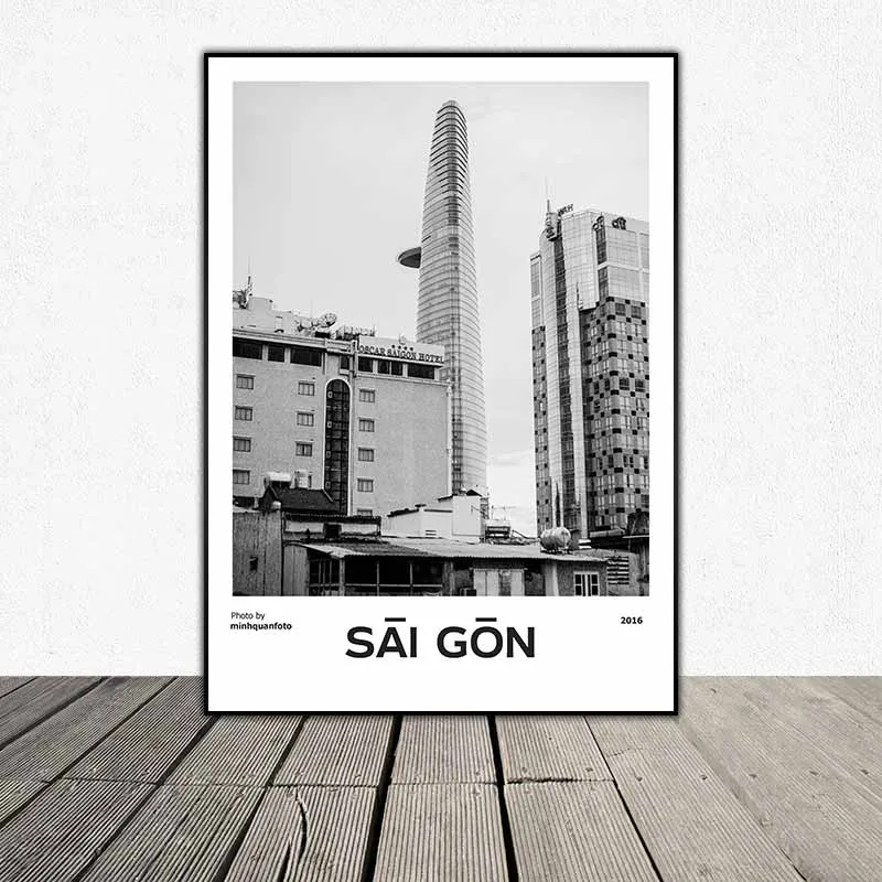 Tranh kiến trúc tòa nhà Bitexco Sài gòn, và các tòa nhà với góc nhìn từ dưới lên