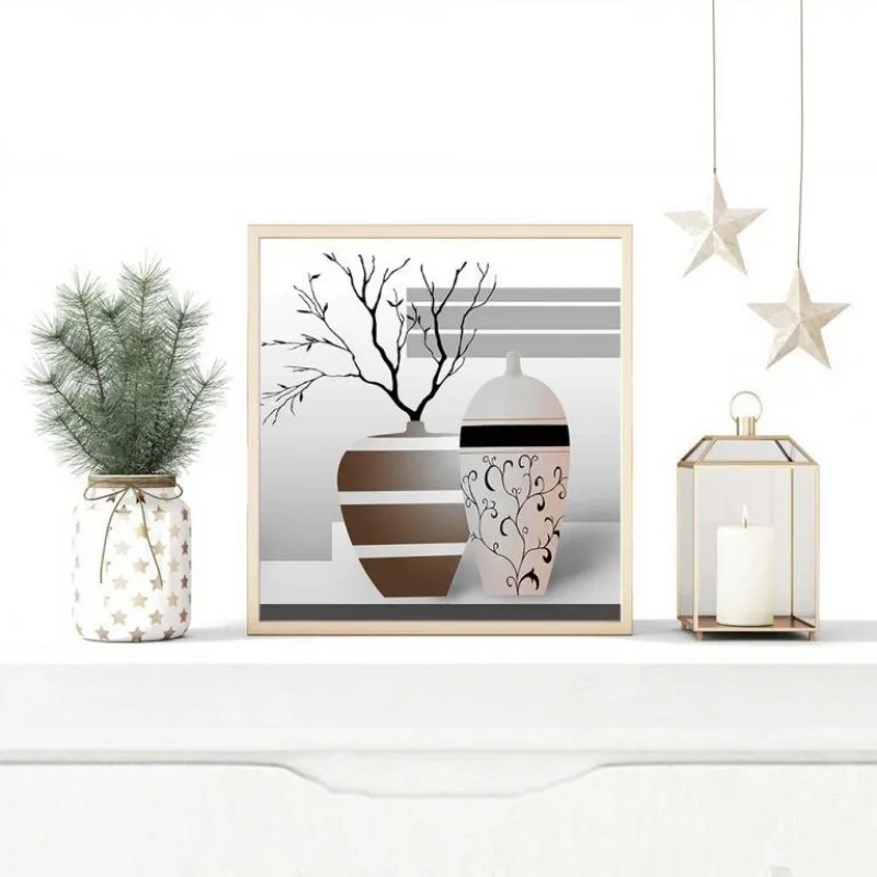 Tranh Tĩnh vật bình hoa và cây khô