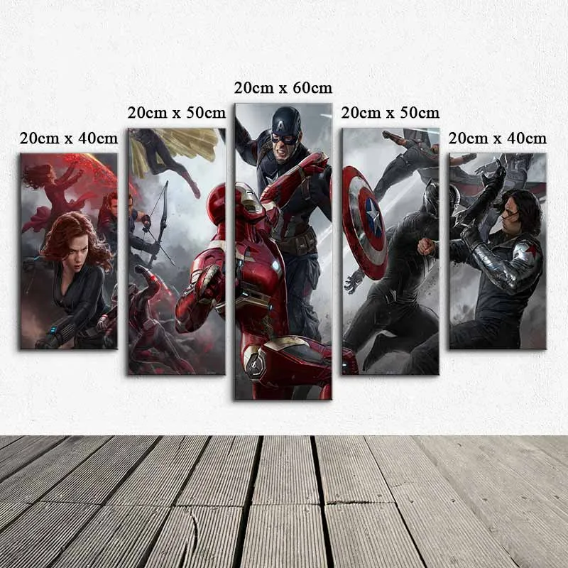 Tranh các nhân vật siêu anh hùng trong biệt đội siêu anh hùng Avengers.