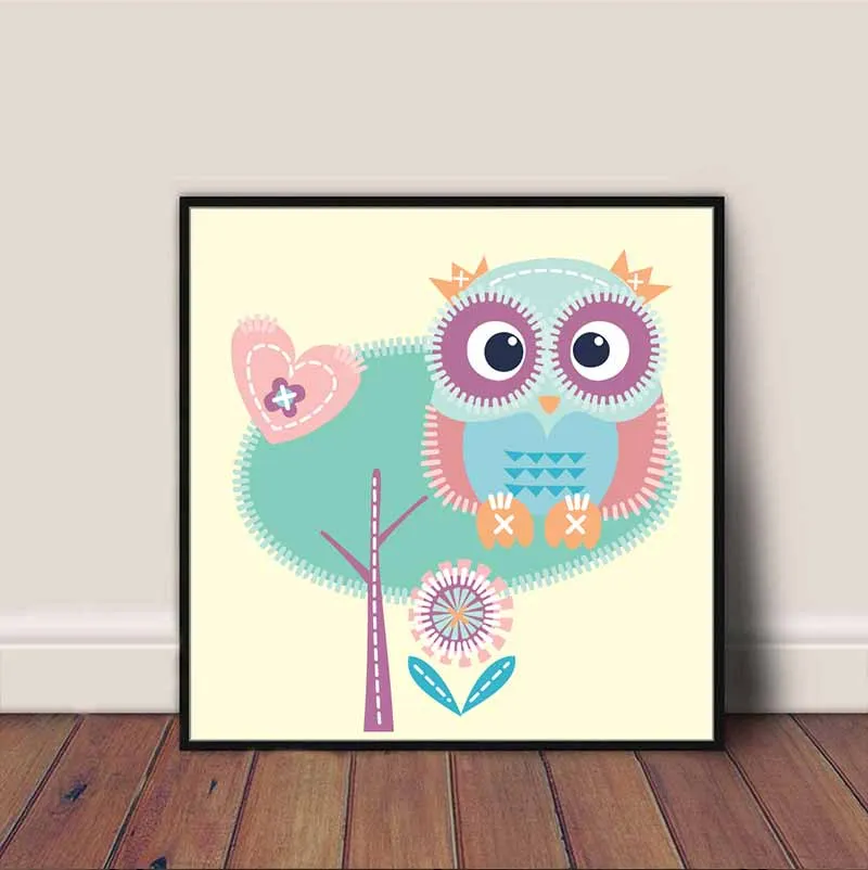 Tranh các loài vật ngộ nghĩnh treo phòng trẻ em