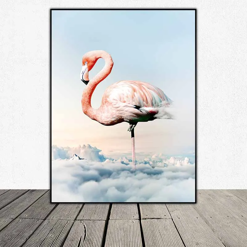 Tranh chim hồng hạc và hoa mẫu đơn kết hợp chữ Home Sweet Home