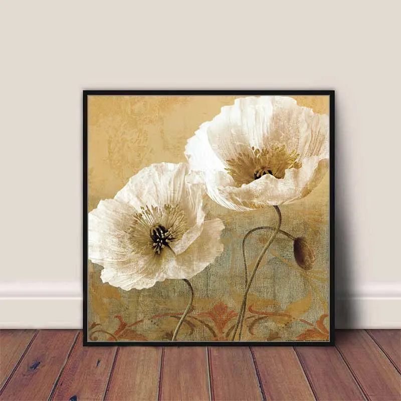 Tranh hoa sao nhái trắng theo phong cách vintage, Retro