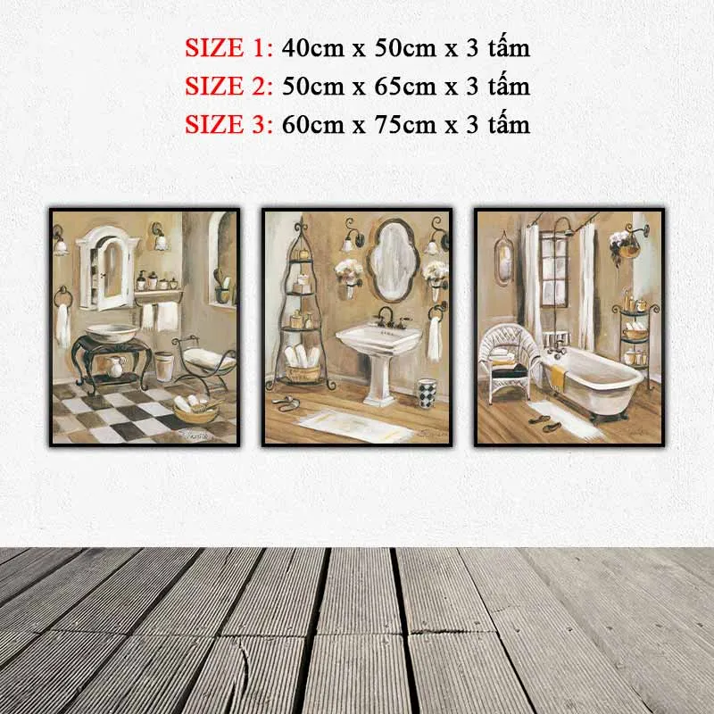 Bản in tranh vẽ phòng tắm của họa sĩ Silvia Vassileva