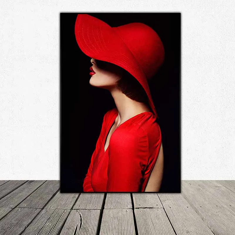 Tranh cô gái đội mũ vành