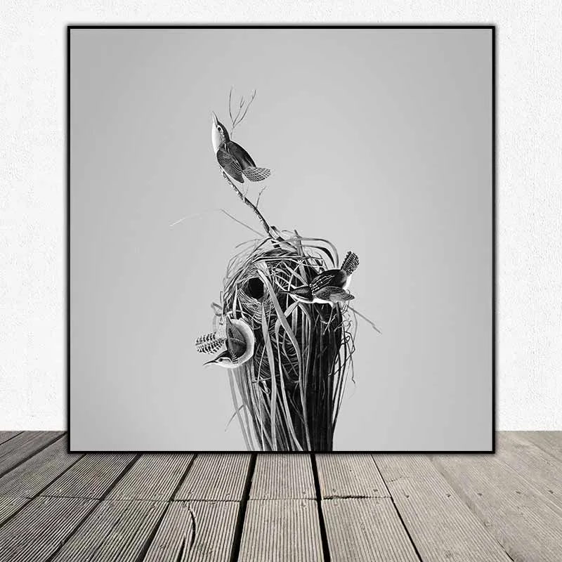 Tranh Scandinavian gia đình chim