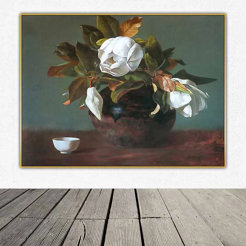 Tranh tĩnh vật cổ điển hoa Mộc Lan