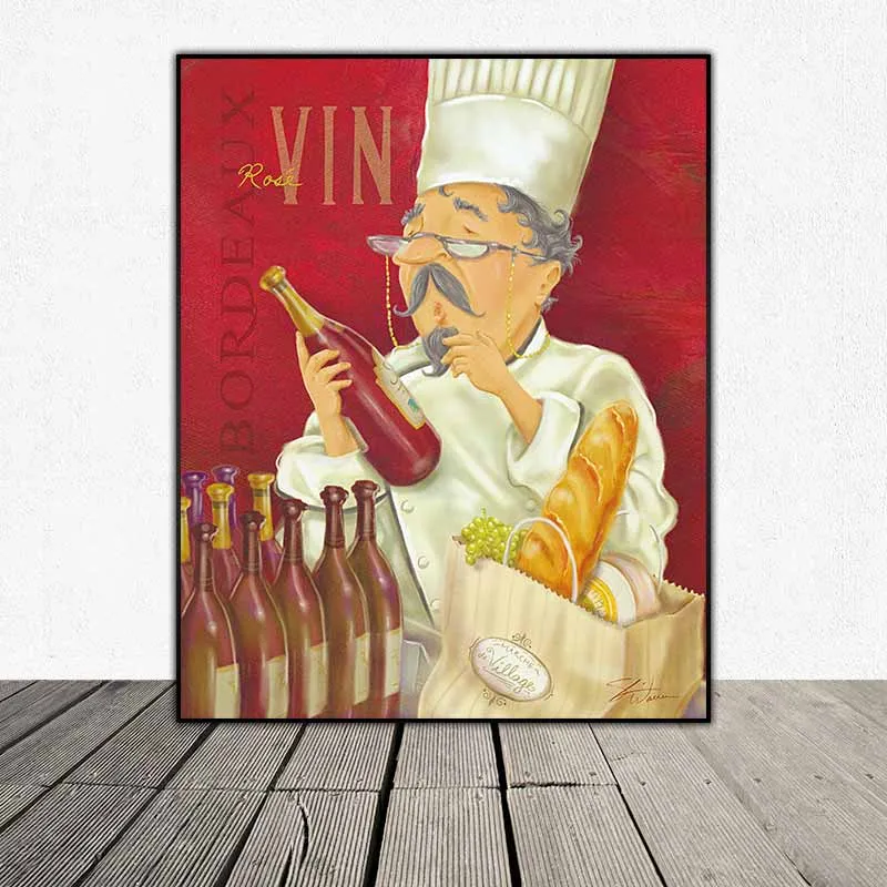 Tranh đầu bếp pha chế rượu - Wine Chef II của họa sĩ Shari Warren