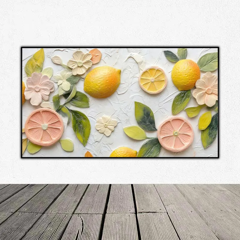 Tĩnh Vật Chanh và Hoa Lá - Tranh Đắp Nổi 3D (Textured Citrus Still Life)