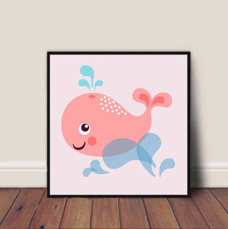 Tranh các loài vật ngộ nghĩnh treo phòng trẻ em