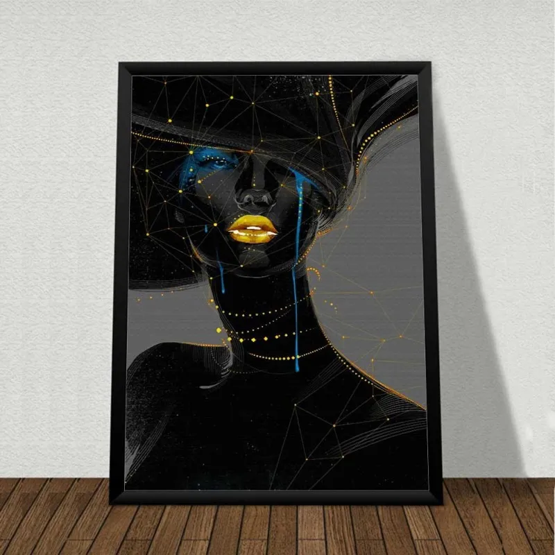 Tranh cô gái, hổ và sư tử