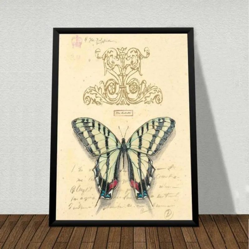 Tranh bướm theo phong cách Retro