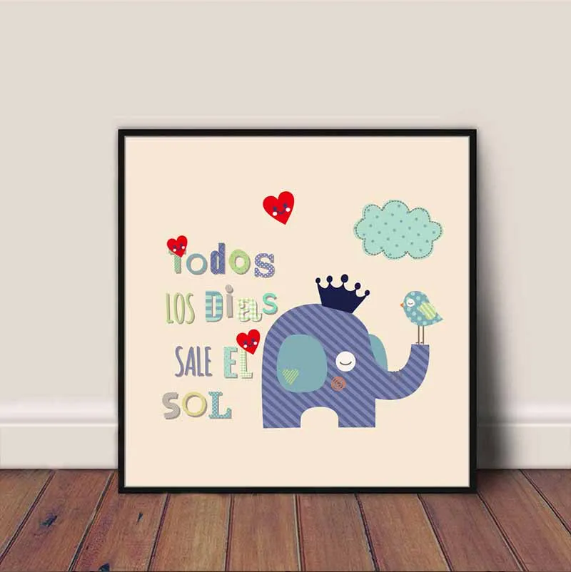 Tranh các loài vật ngộ nghĩnh treo phòng trẻ em