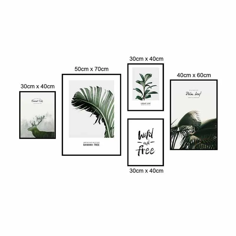 Tranh Bắc Âu Scandinavian lá cây