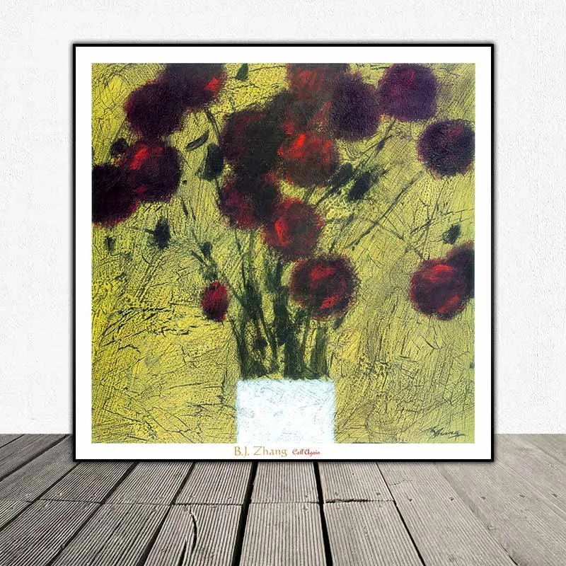 Tranh tĩnh vật bình hoa trừu tượng Call Again và At your Calling của họa sĩ B. J. Zhang