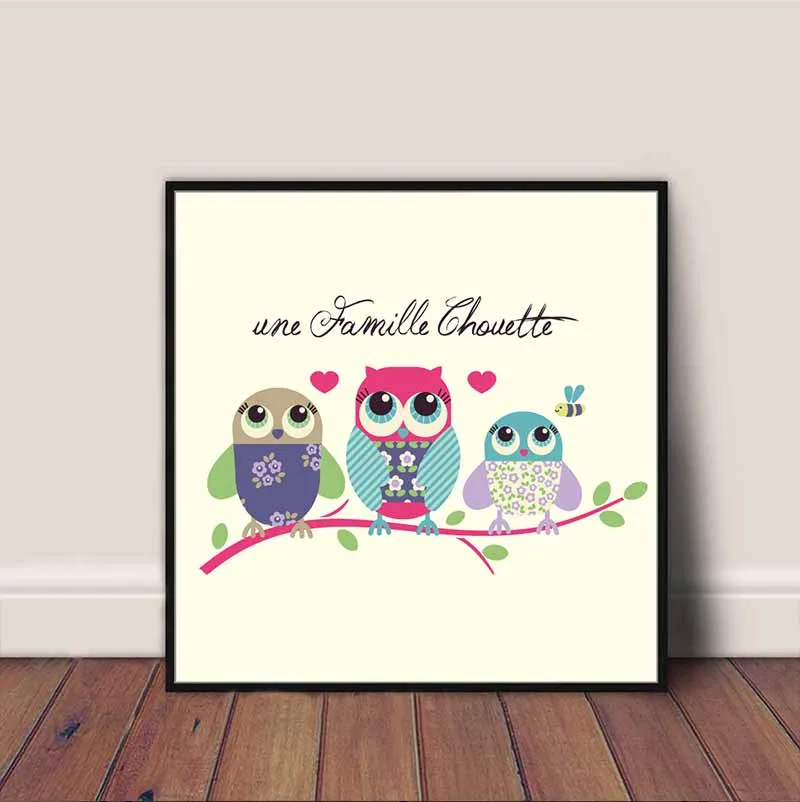 Tranh các loài vật ngộ nghĩnh treo phòng trẻ em