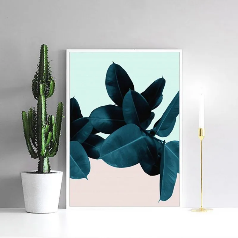 Tranh canvas lá đa nhiệt đới