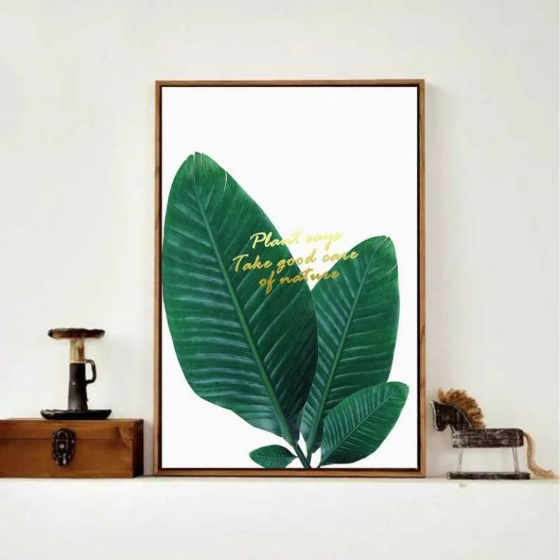 Tranh canvas lá cây Phú quý và lá trầu bà