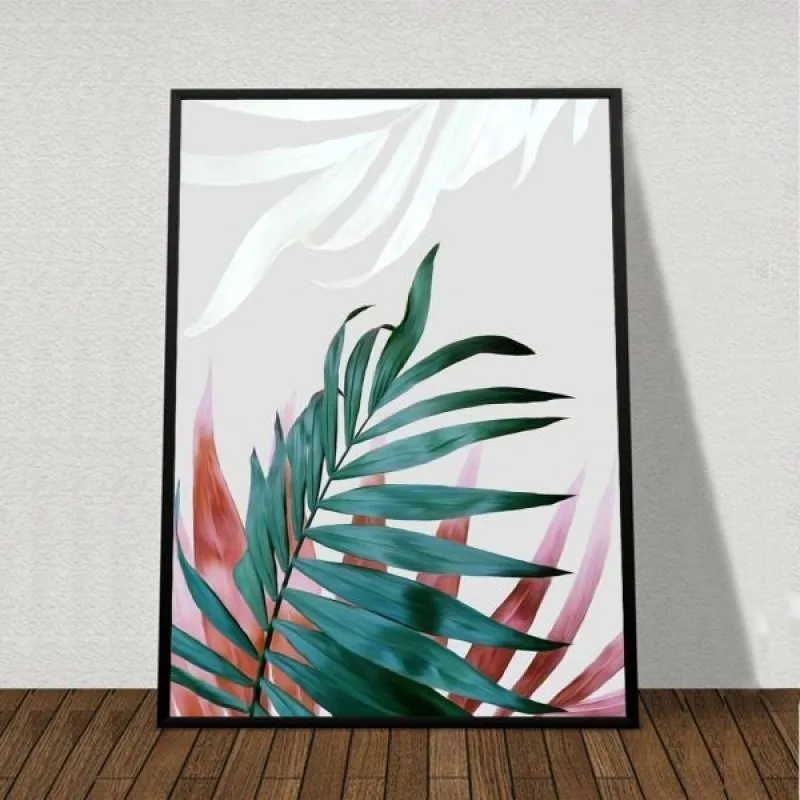 Tranh bộ lá cây đa, lá cọ dừa, và tranh chữ life