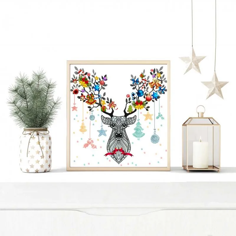 Tranh sừng nai hươu trừu tượng