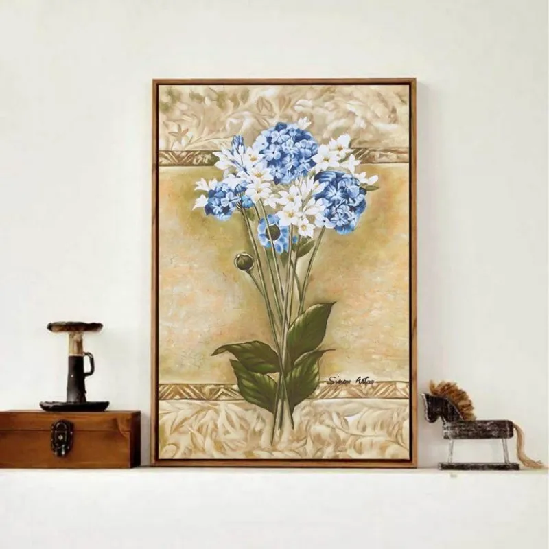 Tranh hoa huệ trắng và hoa cúc trắng