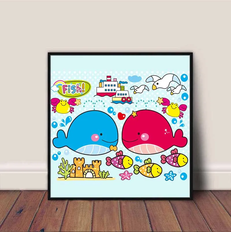 Tranh các loài vật ngộ nghĩnh treo phòng trẻ em