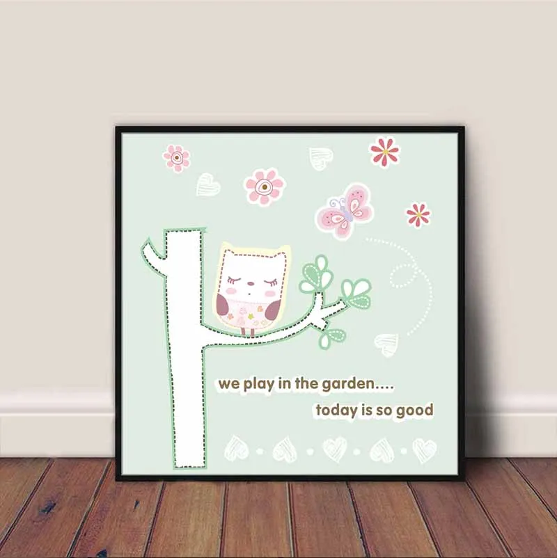 Tranh các loài vật ngộ nghĩnh treo phòng trẻ em