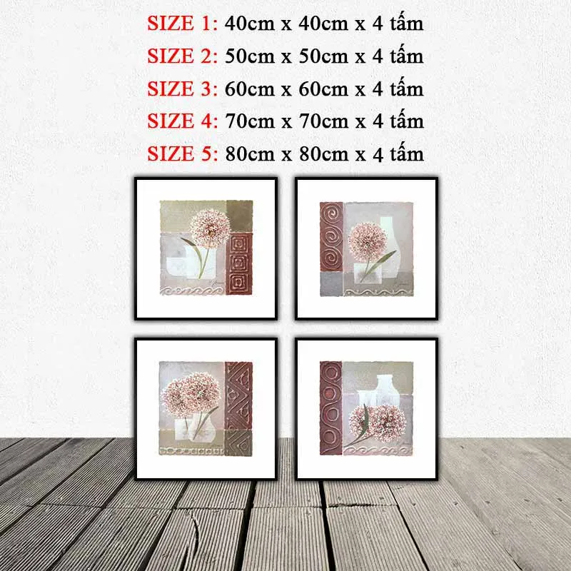 Tranh tĩnh vậy hoa Cẩm tú cầu trừu tượng