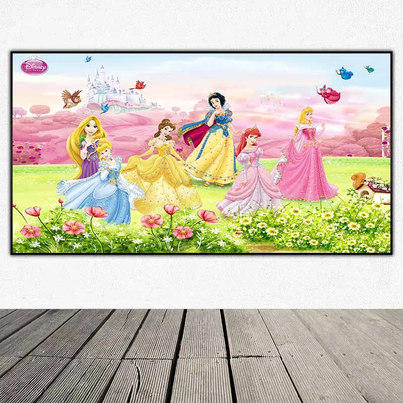 Tranh khổ dài các nhân vật công chúa trong phim Walt Disney