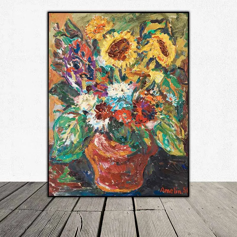 Tranh tĩnh vật bình hoa của họa sĩ Albin Amelin