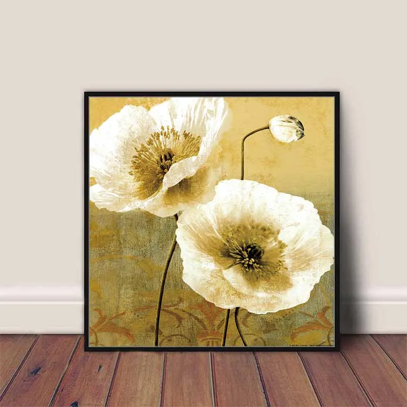 Tranh hoa sao nhái trắng theo phong cách vintage, Retro