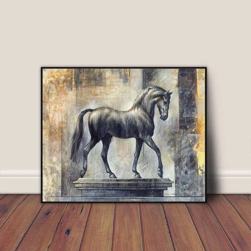 Tranh con ngựa theo phong cách sơn dầu