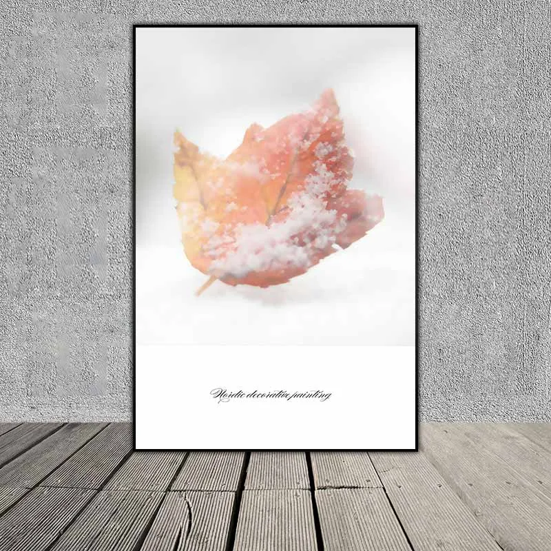 Tranh những chiếc lá phủ đầy tuyết mùa đông