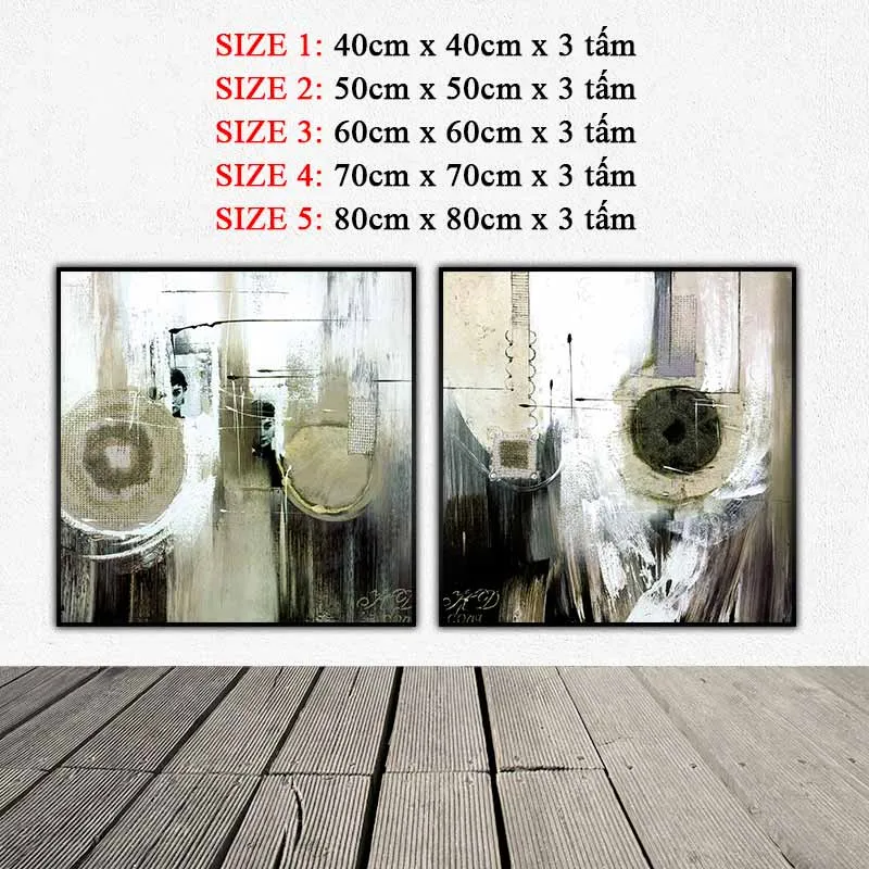 Tranh trừu tượng hình tròn và những vệt sơn ngẫu nhiên