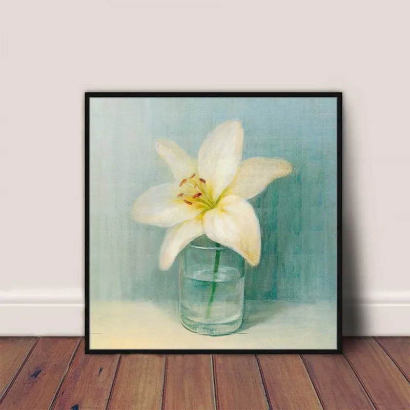 Tranh bông hoa Trà, hoa Cúc và hoa Huệ