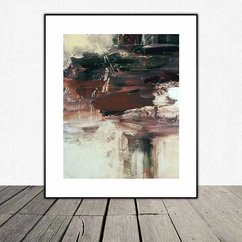 Tranh trừu tượng các vệt sơn với tông màu nâu trầm ấm