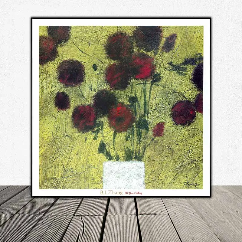 Tranh tĩnh vật bình hoa trừu tượng Call Again và At your Calling của họa sĩ B. J. Zhang