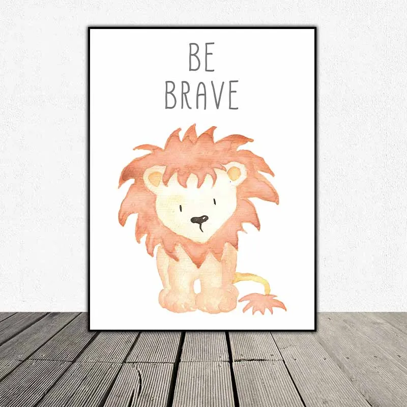 Tranh động vật dễ thương con khỉ, con voi và con sư tử