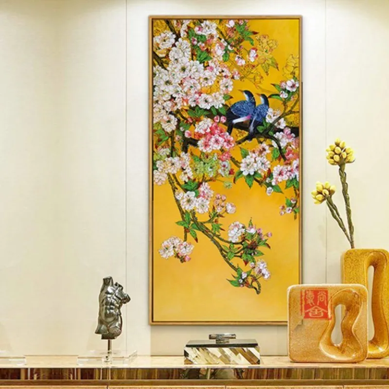 Tranh nhành hoa đào