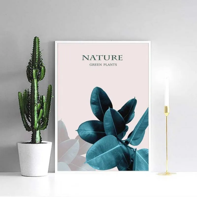 Tranh lá cây đa và lá môn nước