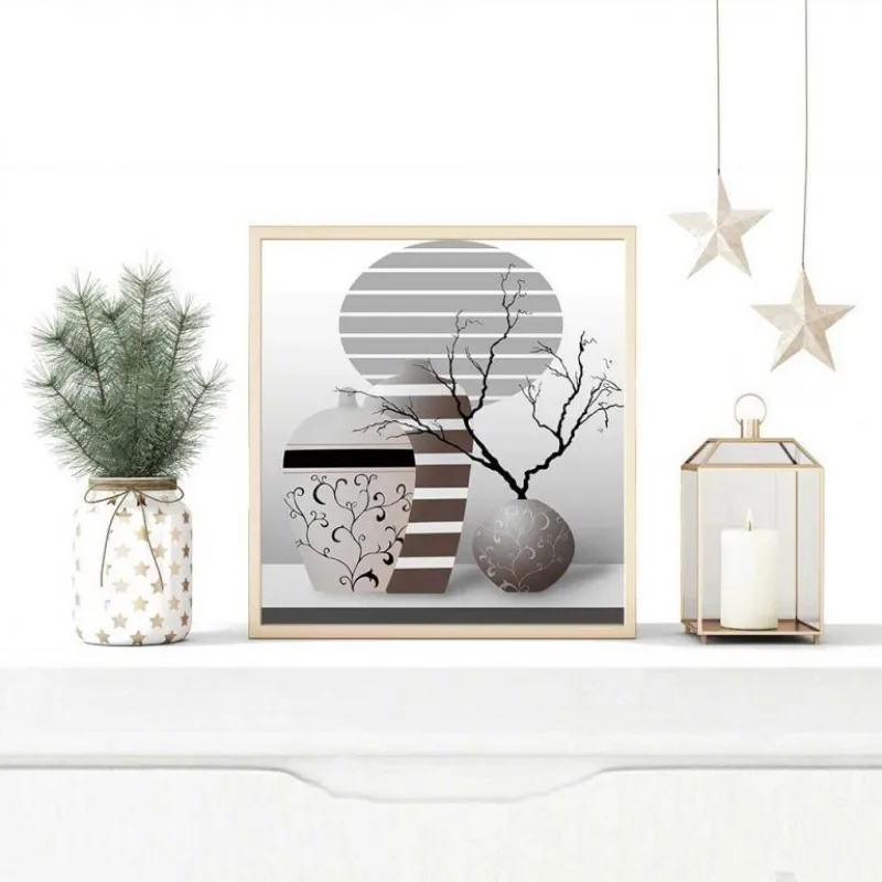 Tranh Tĩnh vật bình hoa và cây khô