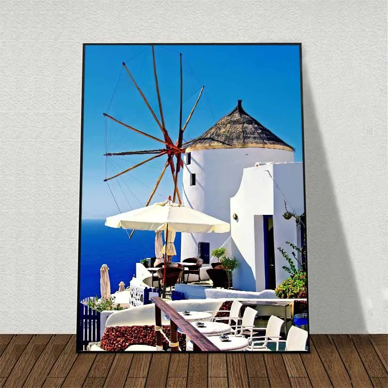Tranh phong cảnh thành phố biển Santorini - Hy Lạp
